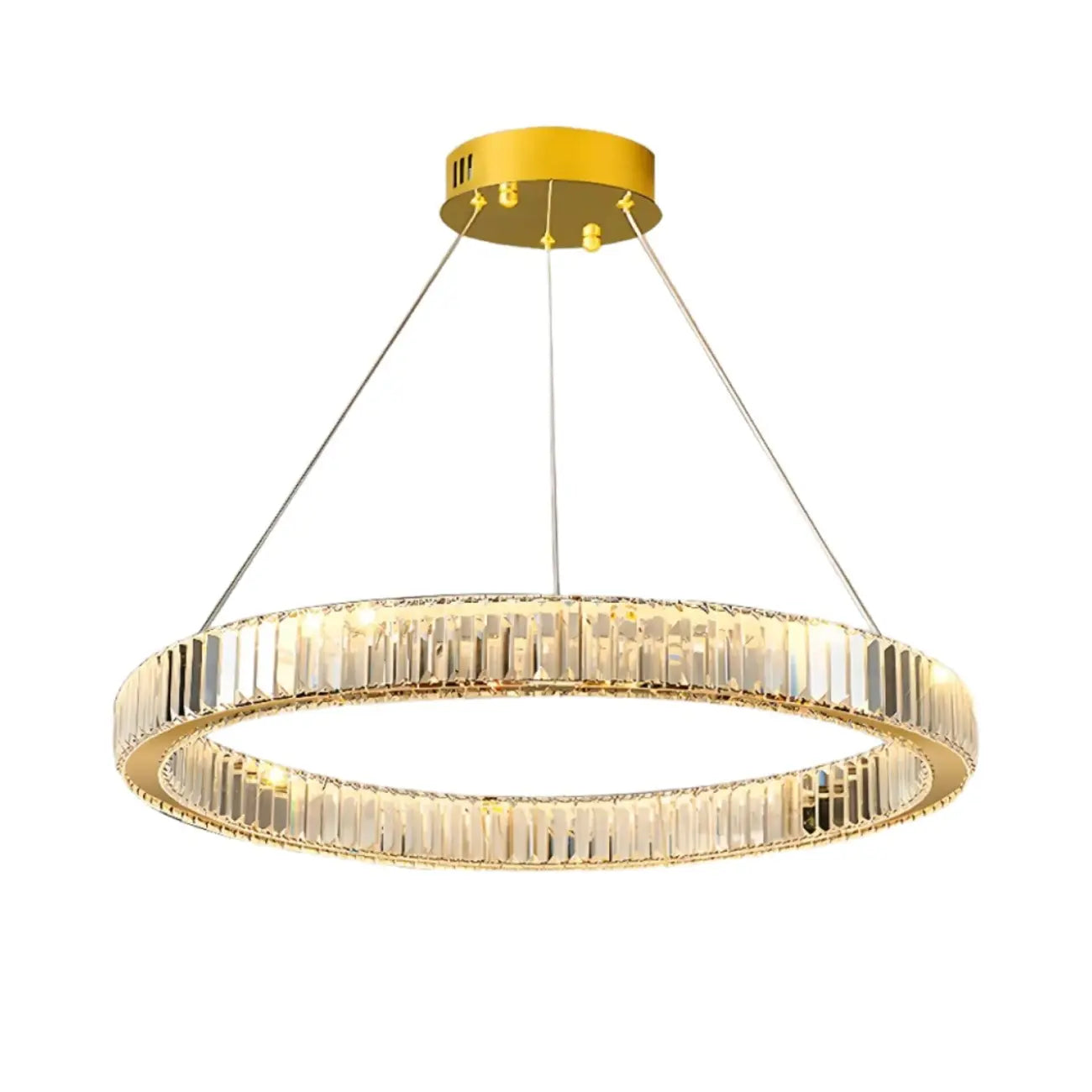 Glamorous Dual Glass Loop Modern LED Ring Chandelier