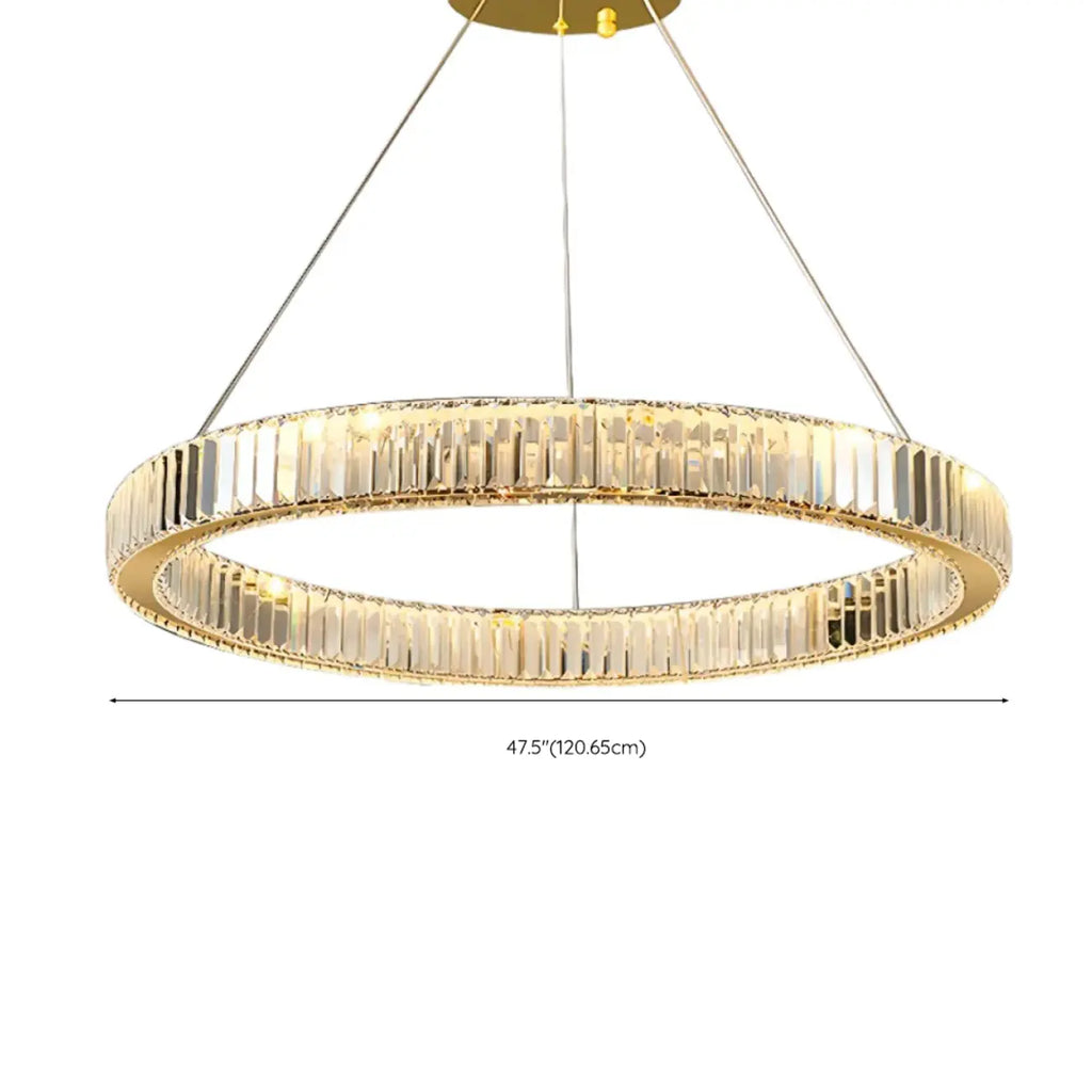 Glamorous Dual Glass Loop Modern LED Ring Chandelier