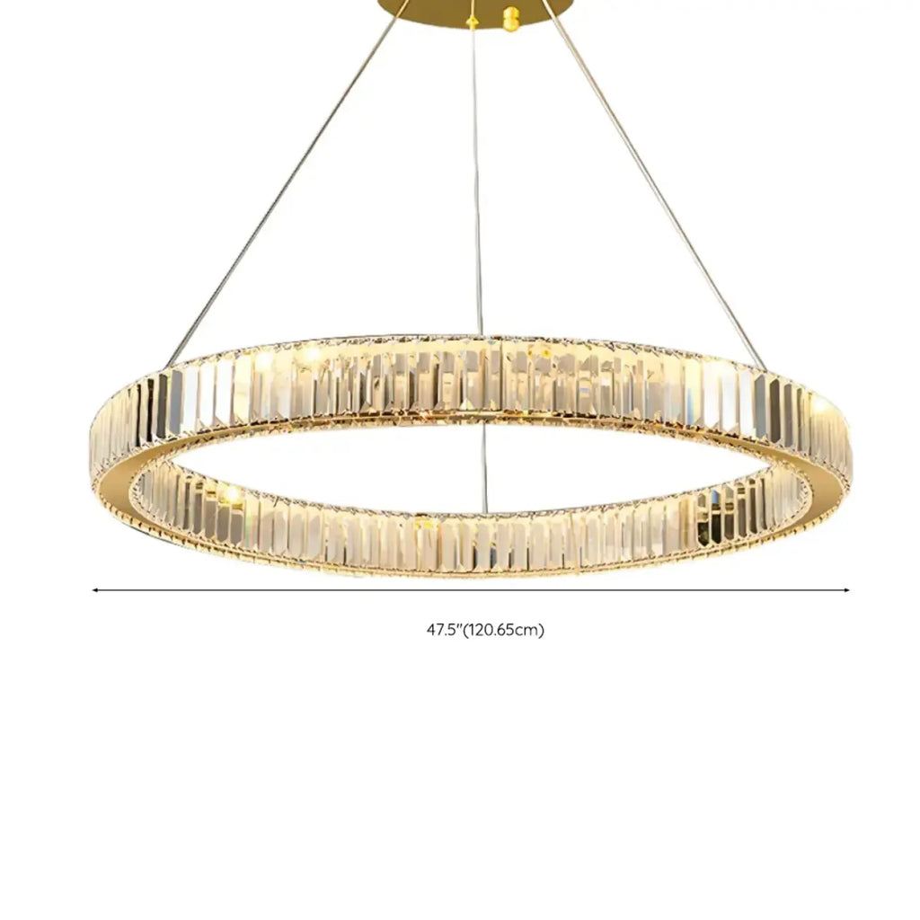 Glamorous Dual Glass Loop Modern LED Ring Chandelier