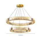 Glamorous Dual Glass Loop Modern LED Ring Chandelier