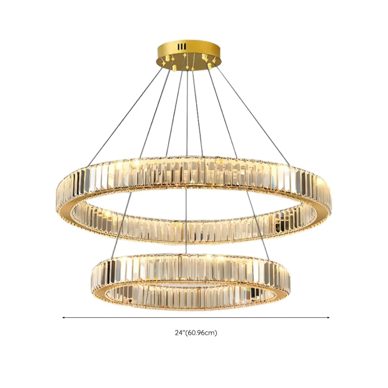 Glamorous Dual Glass Loop Modern LED Ring Chandelier