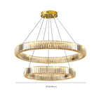 Glamorous Dual Glass Loop Modern LED Ring Chandelier