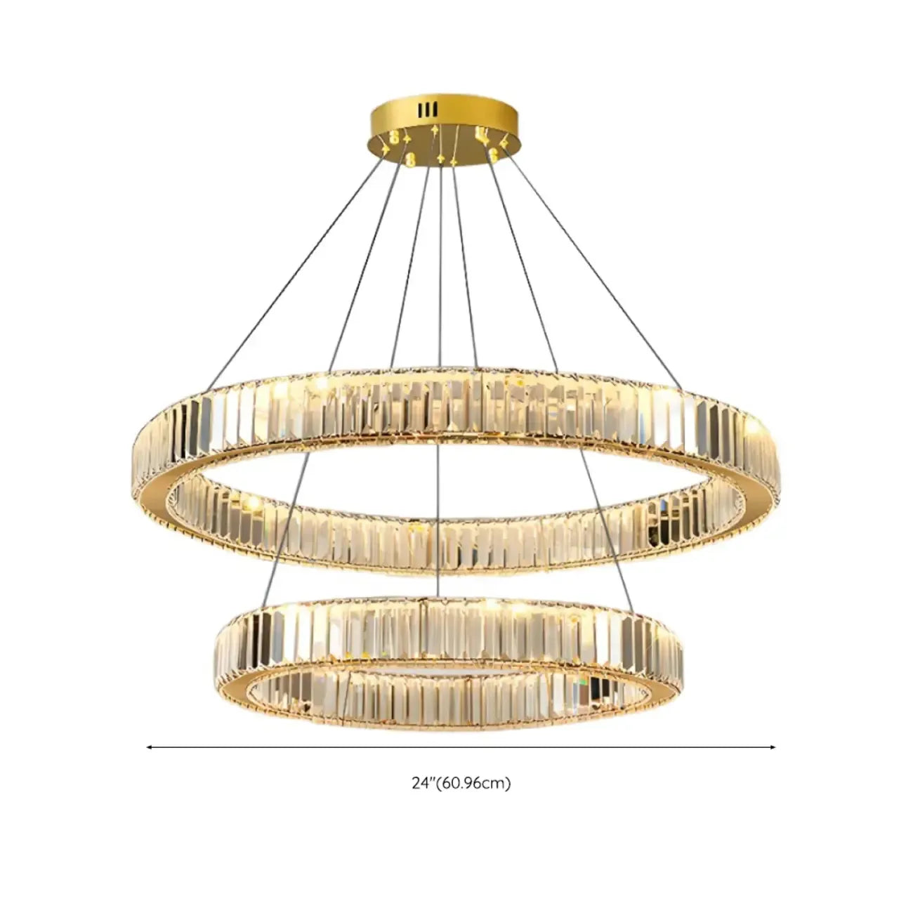Glamorous Dual Glass Loop Modern LED Ring Chandelier