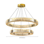 Glamorous Dual Glass Loop Modern LED Ring Chandelier