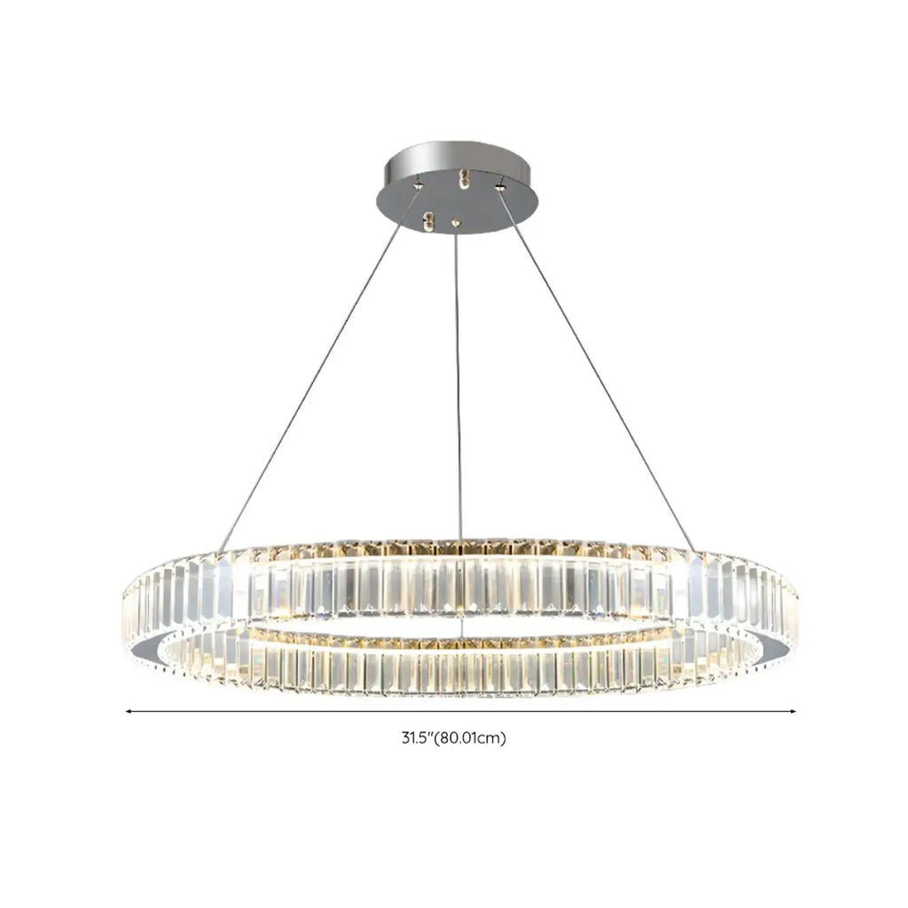 Glamorous Dual Glass Loop Modern LED Ring Chandelier