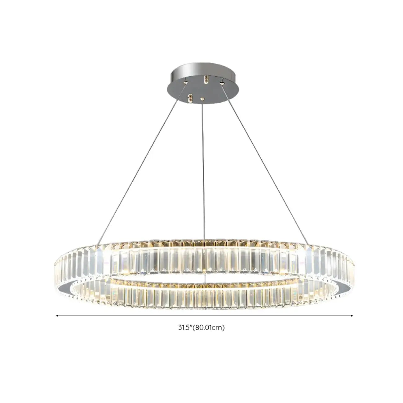 Glamorous Dual Glass Loop Modern LED Ring Chandelier