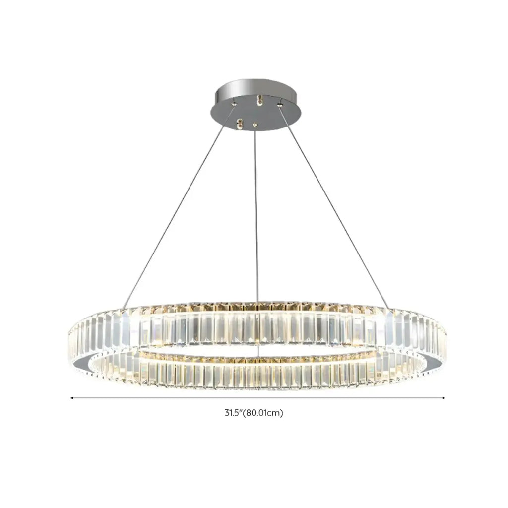 Glamorous Dual Glass Loop Modern LED Ring Chandelier