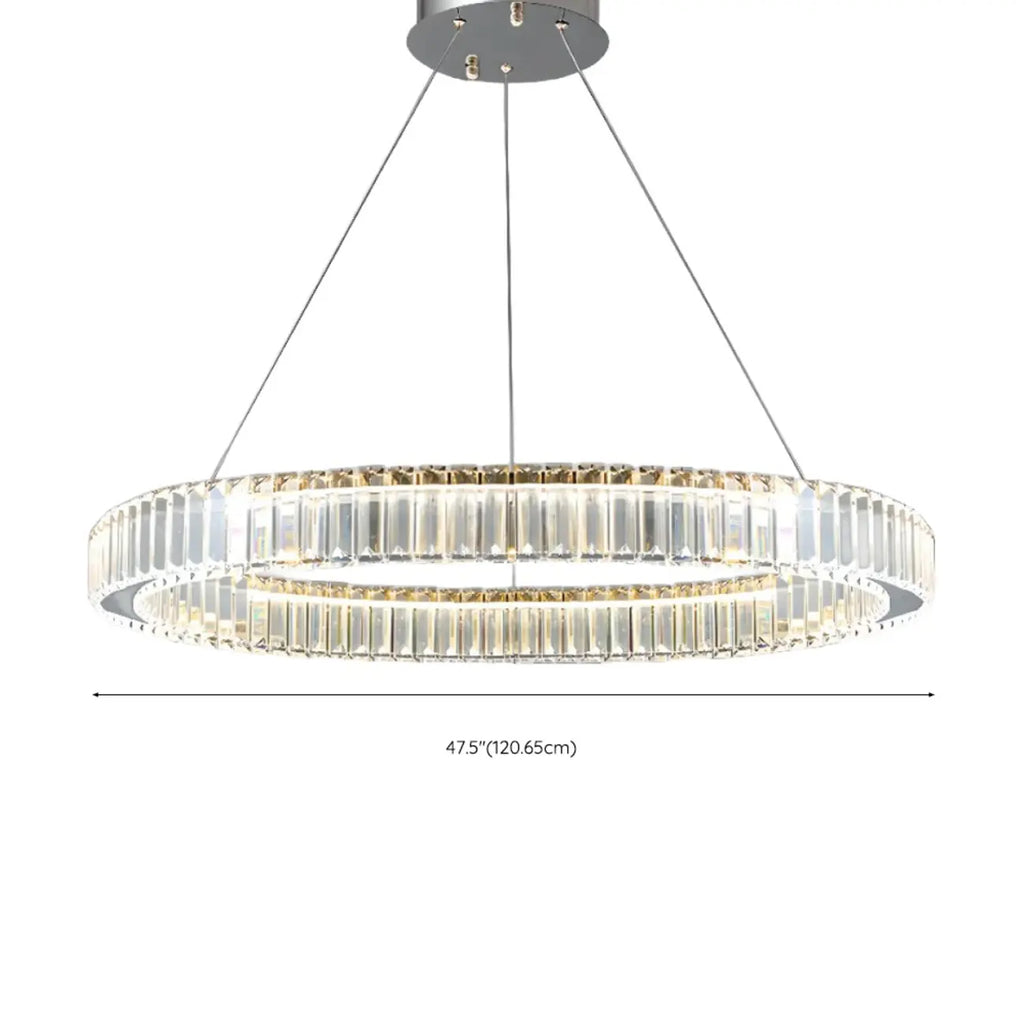 Glamorous Dual Glass Loop Modern LED Ring Chandelier