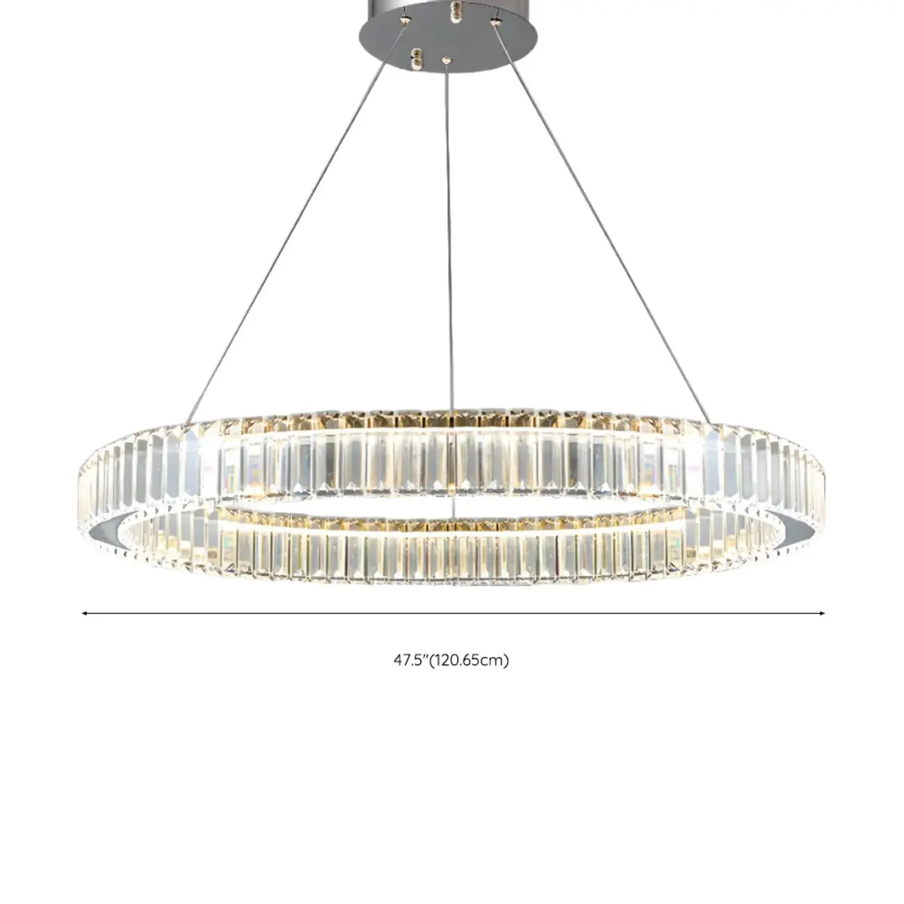 Glamorous Dual Glass Loop Modern LED Ring Chandelier