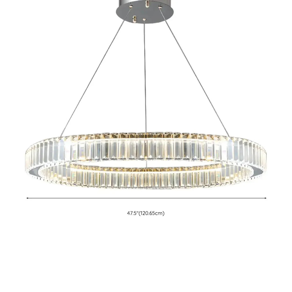 Glamorous Dual Glass Loop Modern LED Ring Chandelier