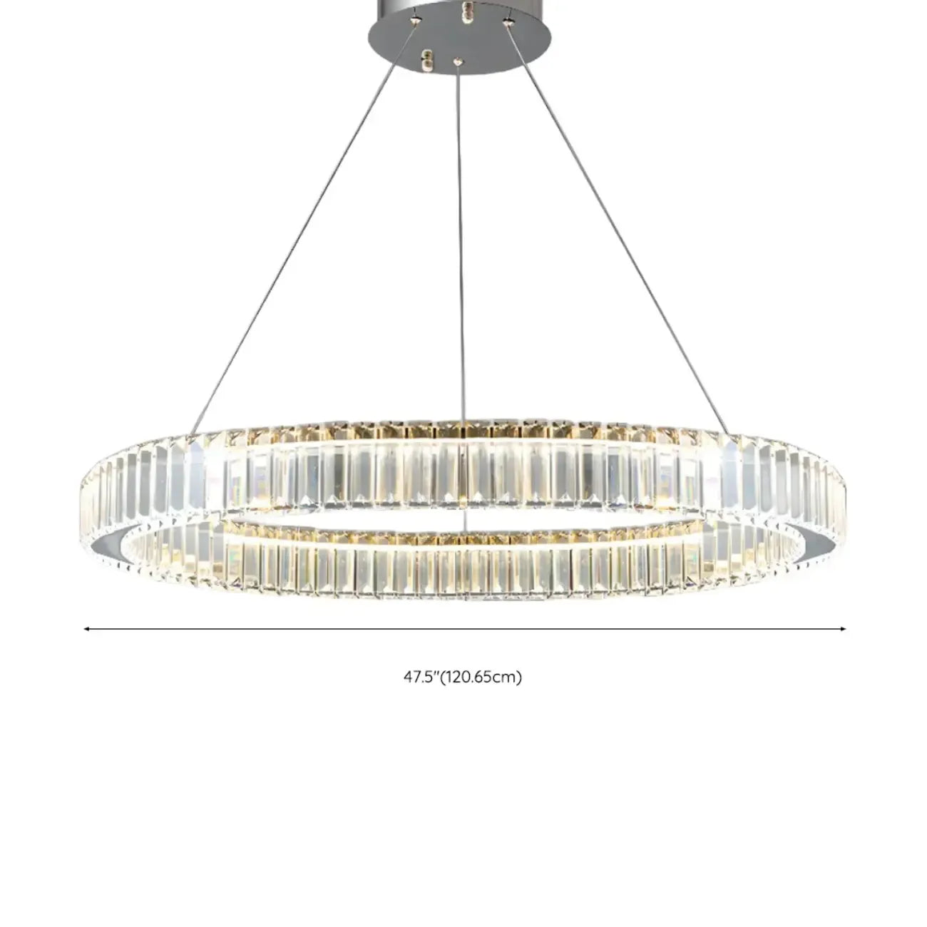 Glamorous Dual Glass Loop Modern LED Ring Chandelier