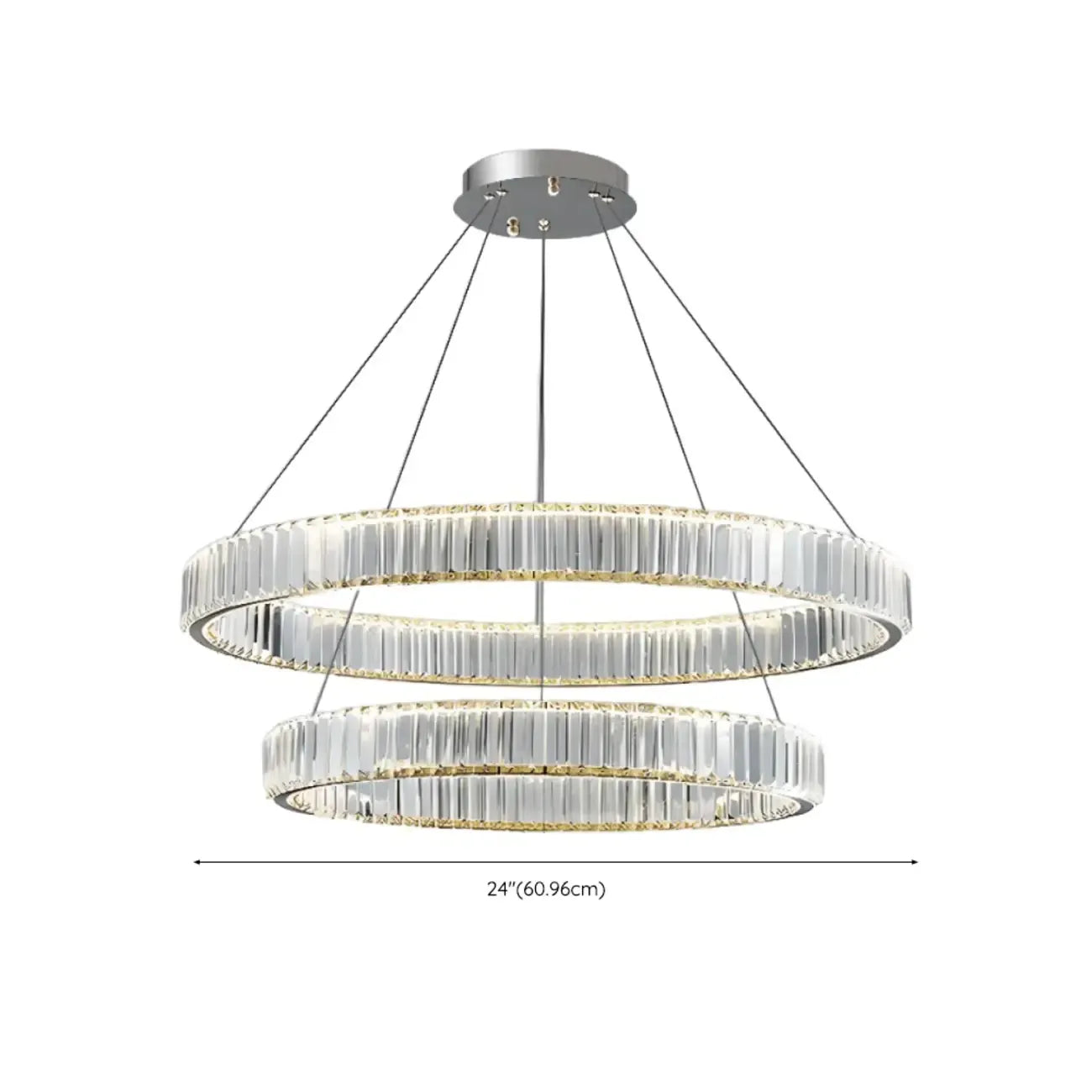 Glamorous Dual Glass Loop Modern LED Ring Chandelier