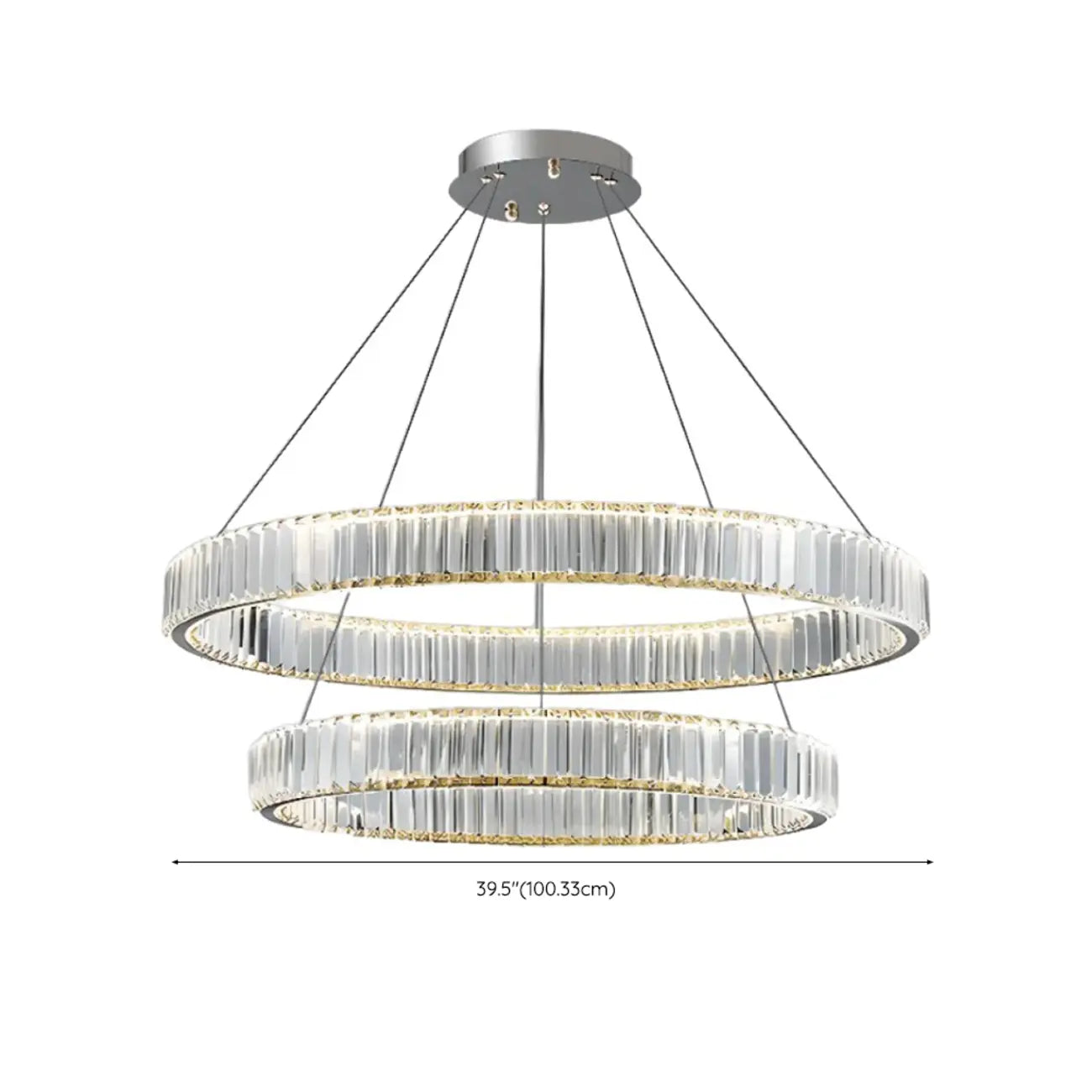 Glamorous Dual Glass Loop Modern LED Ring Chandelier