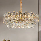 Glamorous Metal Large Round Crystal Chandelier