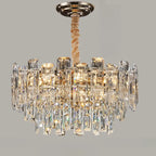 Glamorous Metal Large Round Crystal Chandelier