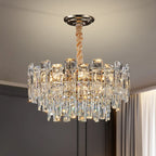 Glamorous Metal Large Round Crystal Chandelier