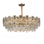 Glamorous Metal Large Round Crystal Chandelier