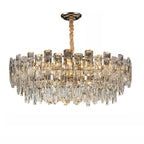 Glamorous Metal Large Round Crystal Chandelier