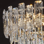 Glamorous Metal Large Round Crystal Chandelier