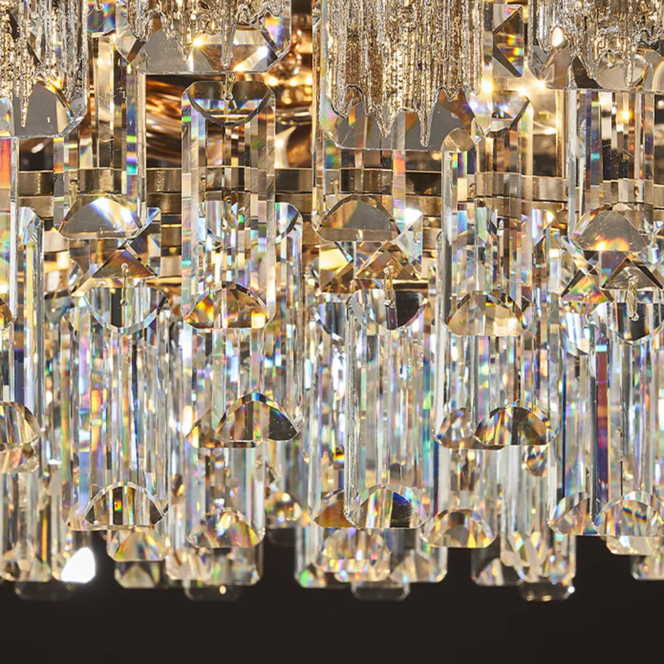 Glamorous Metal Large Round Crystal Chandelier