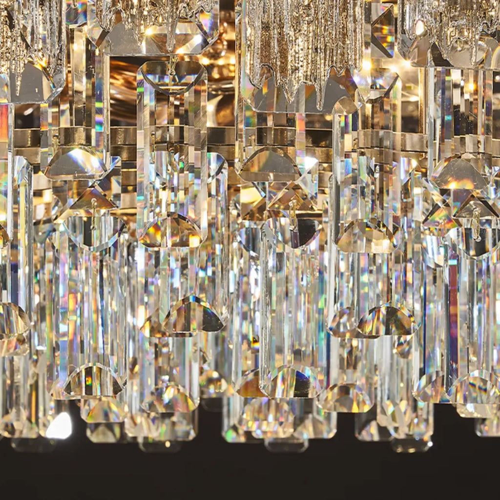 Glamorous Metal Large Round Crystal Chandelier