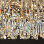 Glamorous Metal Large Round Crystal Chandelier