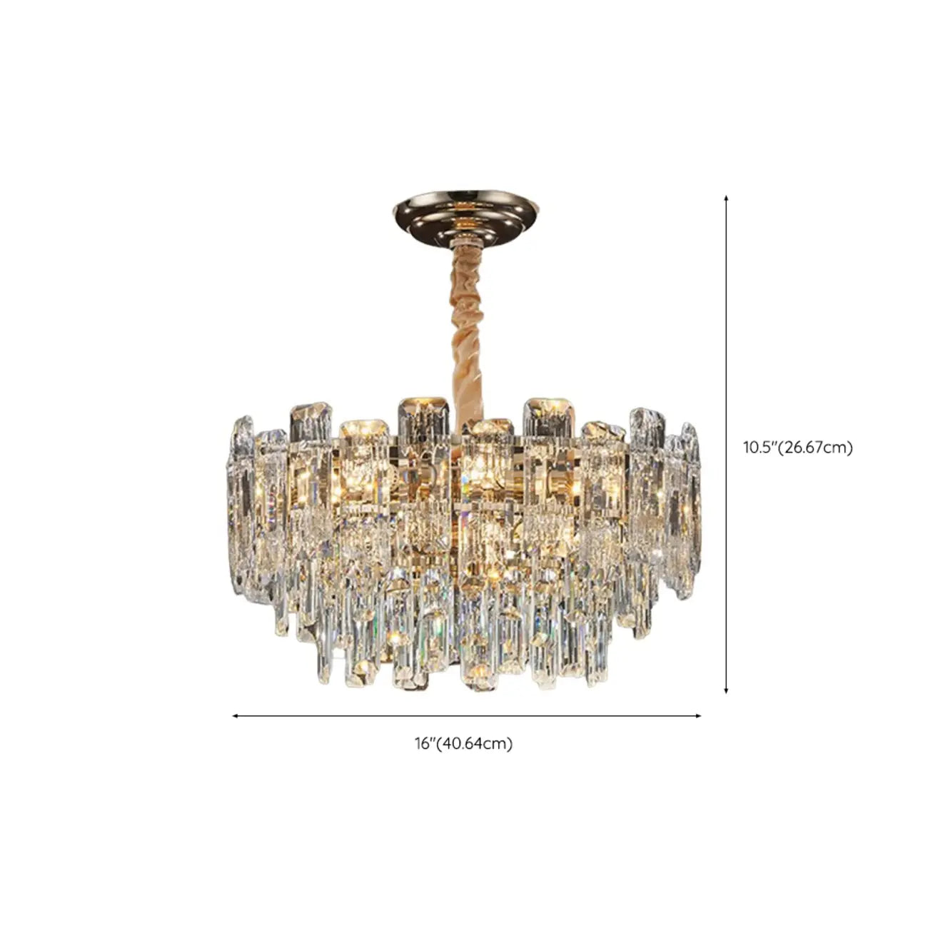 Glamorous Metal Large Round Crystal Chandelier