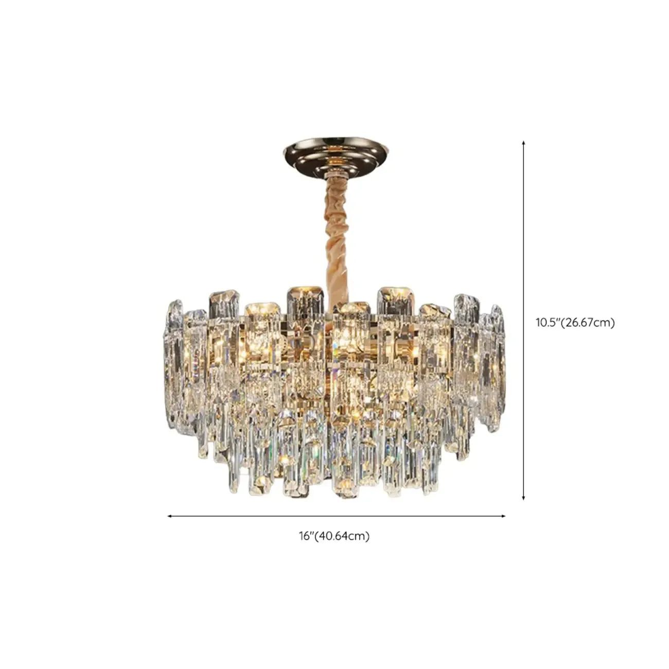 Glamorous Metal Large Round Crystal Chandelier