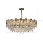 Glamorous Metal Large Round Crystal Chandelier