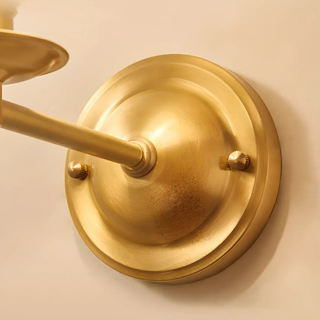 Traditional White Fabric Shade Golden Wall Sconce