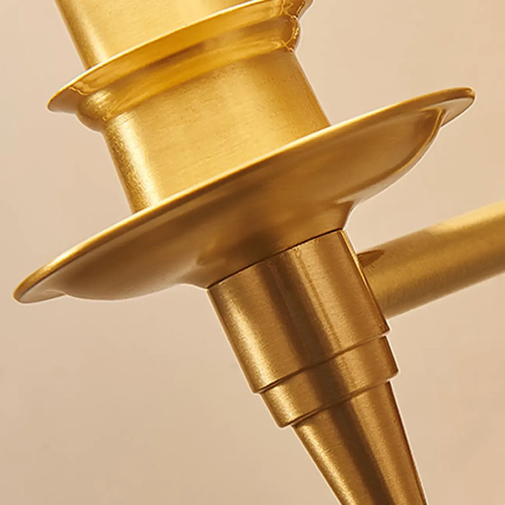 Traditional White Fabric Shade Golden Wall Sconce