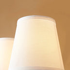 Traditional White Fabric Shade Golden Wall Sconce