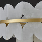 Luxurious Round Gold Tiered Alabaster Chandelier