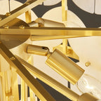 Luxurious Round Gold Tiered Alabaster Chandelier