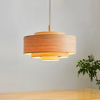 3 Tiers Solid Wood Pendant Lighting Adjustable Height