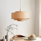 3 Tiers Solid Wood Pendant Lighting Adjustable Height