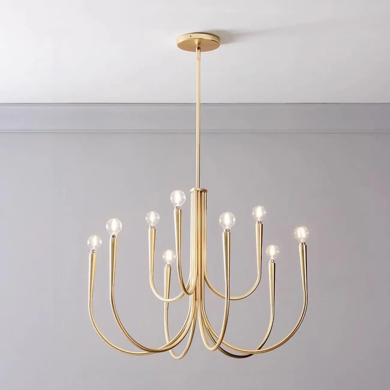Gold Geometric Modern 6-Light Chandelier for Indoor Decor
