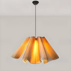 Modern Beige Fabric Pleated Adjustable Pendant Light