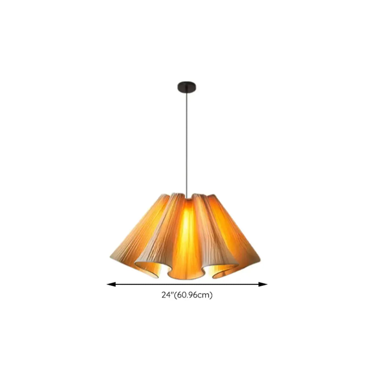 Modern Beige Fabric Pleated Adjustable Pendant Light