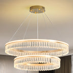 Dimmable Circle Gold Crystal Modern LED Chandeliers