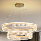 Dimmable Circle Gold Crystal Modern LED Chandeliers