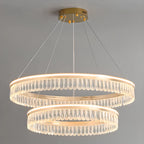 Dimmable Circle Gold Crystal Modern LED Chandeliers