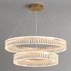 Dimmable Circle Gold Crystal Modern LED Chandeliers