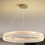 Dimmable Circle Gold Crystal Modern LED Chandeliers