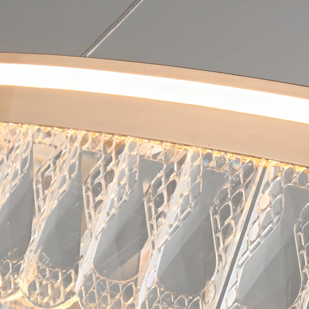 Dimmable Circle Gold Crystal Modern LED Chandeliers