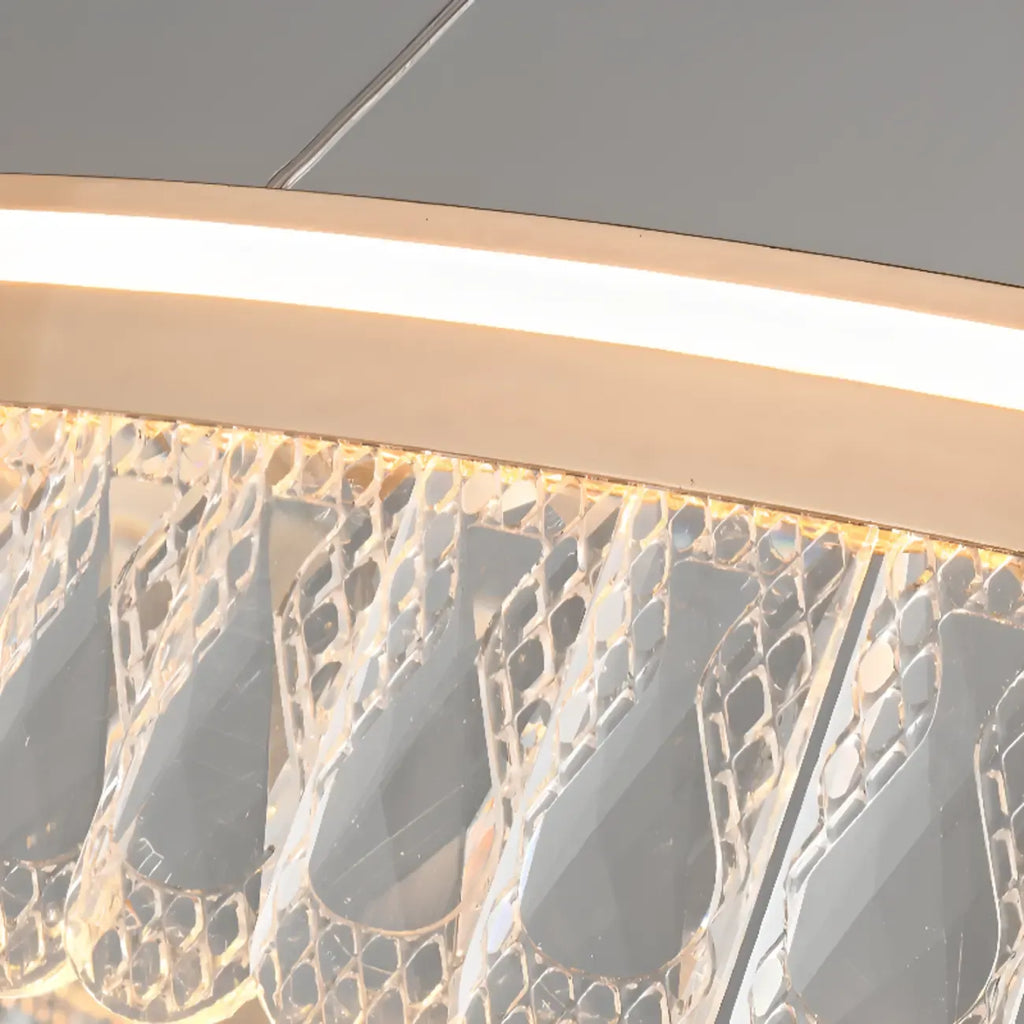 Dimmable Circle Gold Crystal Modern LED Chandeliers