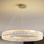 Dimmable Circle Gold Crystal Modern LED Chandeliers
