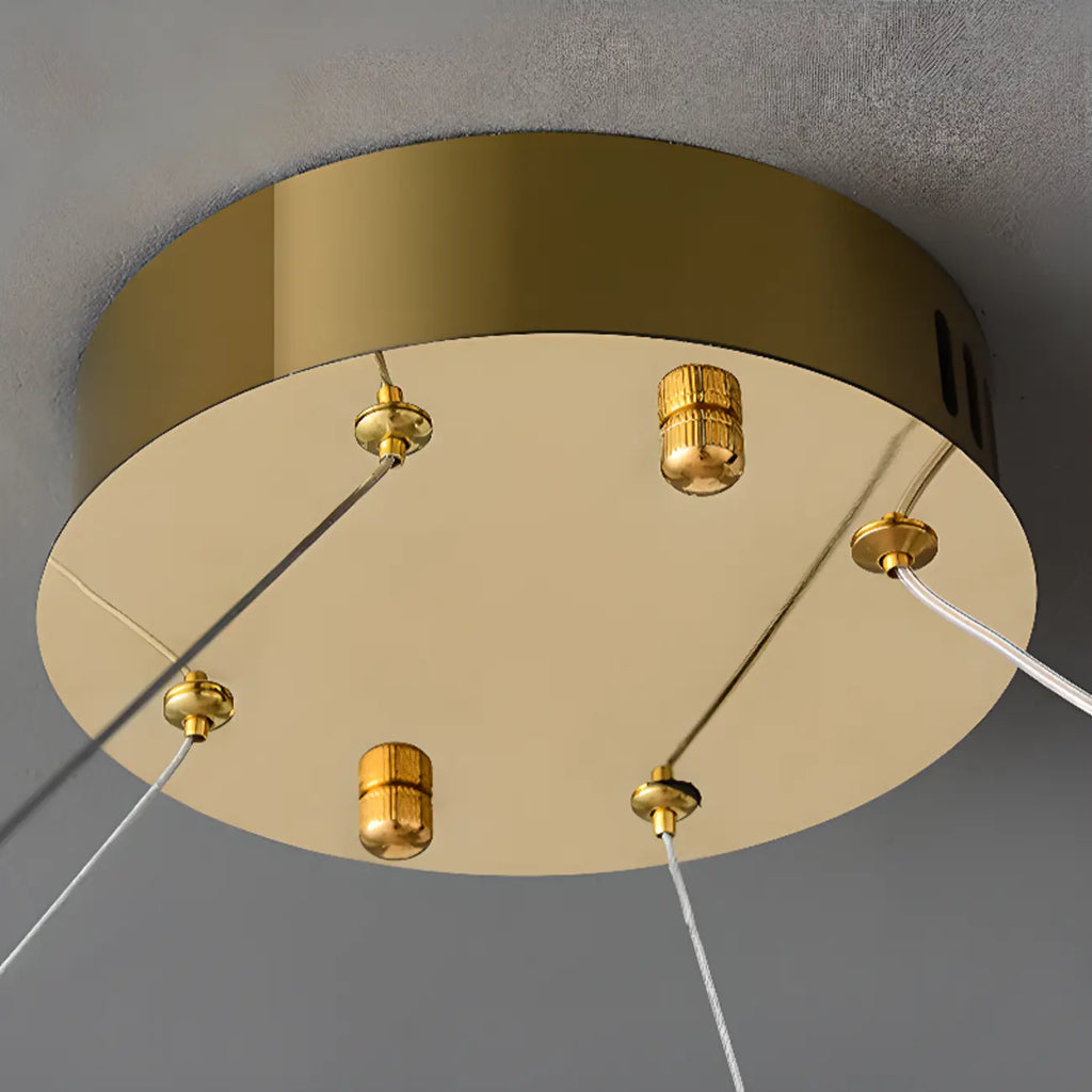 Dimmable Circle Gold Crystal Modern LED Chandeliers