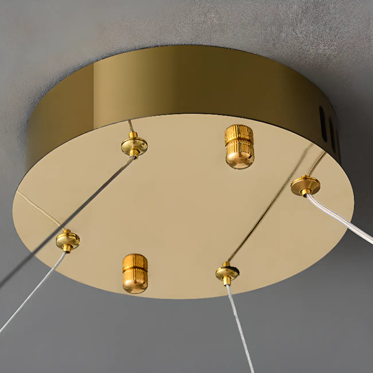 Dimmable Circle Gold Crystal Modern LED Chandeliers