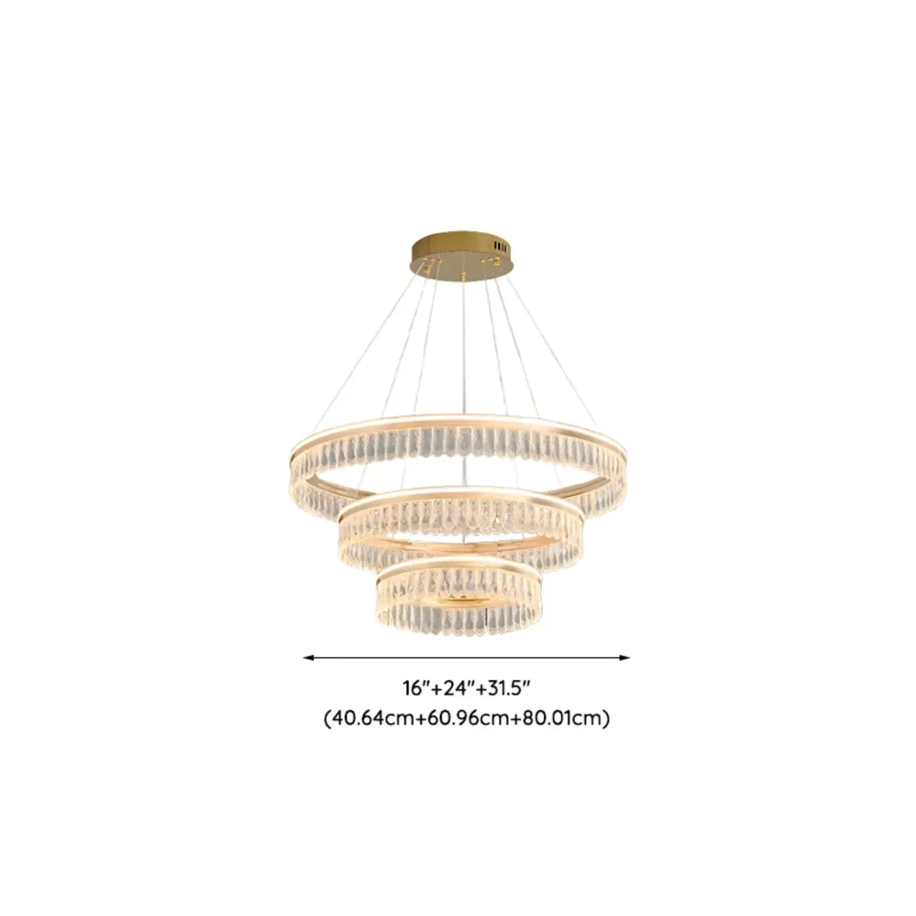 Dimmable Circle Gold Crystal Modern LED Chandeliers